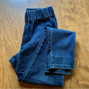 Soft Surroundings Women’s Med Wash Elastic Waist Denim Pulled Ups Jeans size S